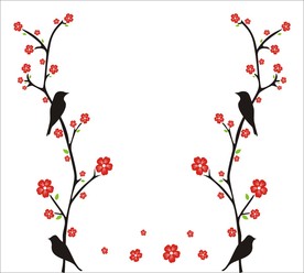 小鸟移门图案 墙贴画