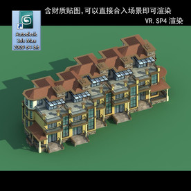 中式建筑 多层建筑 别墅模型