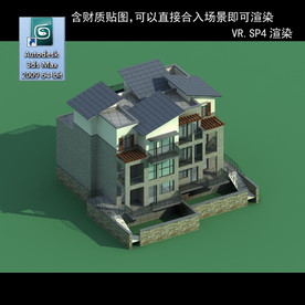 中式建筑 多层建筑 别墅模型
