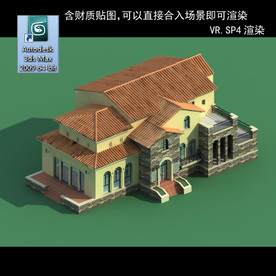 中式建筑 多层建筑 别墅模型