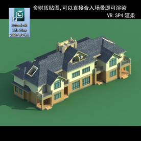 中式建筑 多层建筑 别墅模型