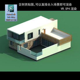 中式建筑 多层建筑 别墅模型