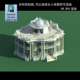 中式建筑 多层建筑 别墅模型