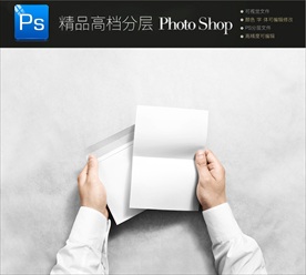 高档通用二折页样机效果图