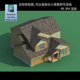 中式建筑 多层建筑 别墅模型
