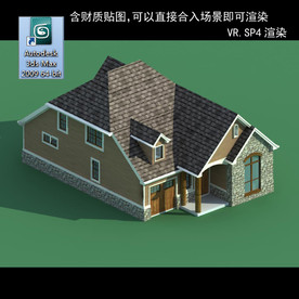 中式建筑 多层建筑 别墅模型