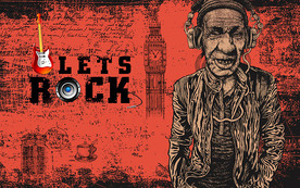 手绘涂鸦摇滚背景墙