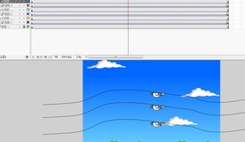 三只小鸟引导线飞舞4秒