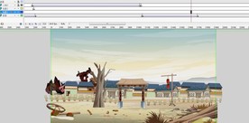 战乱以后的村落村口12秒