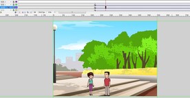 公园说话的男女两人15秒