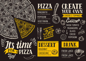 披萨餐饮菜单美食背景墙