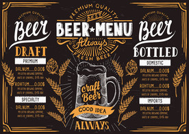 手绘矢量啤酒餐厅墙纸