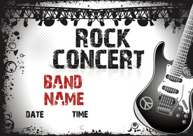 摇滚吉他音乐涂鸦背景墙