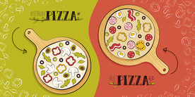 披萨矢量餐厅墙纸