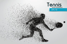 羽毛球创意粒子矢量人物设计