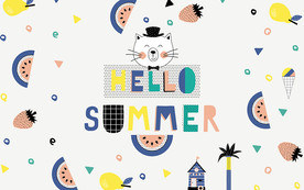 夏季卡通背景墙