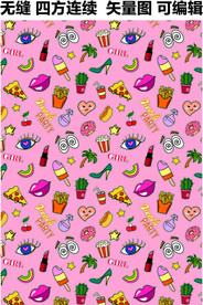 粉色卡通元素  女生卡通装饰