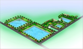 池塘绿化景观效果图