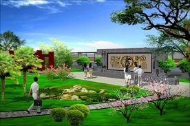 景观墙局部效果图