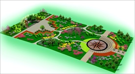 休闲小游园绿化效果图