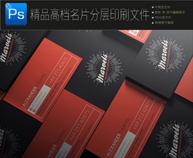 经典商务清爽通用红黑名片