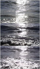 黑色波光粼粼的海水