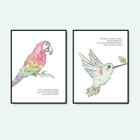 手绘水彩动物 无框画