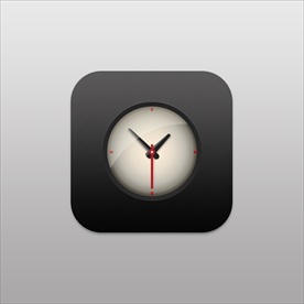 简约黑色小闹钟图标