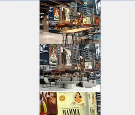 复古美国街头背景墙壁画非高清