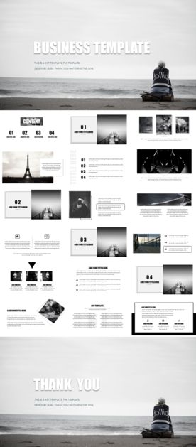 欧美黑白杂志风极简PPT