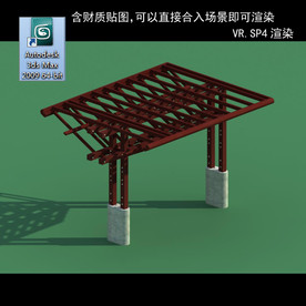 亭 休闲亭 3D木亭 亭子模型