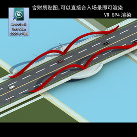 桥 车行桥 立交桥  桥模型