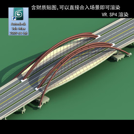 桥 车行桥 立交桥  桥模型