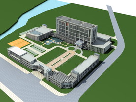 3D现代建筑电力模型