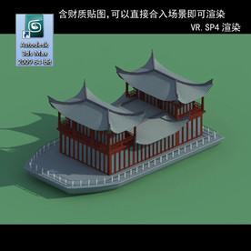 船模型 船 3D船模型 木船