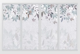 现代简约植物树叶移门