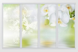 现代简约清新马蹄莲梦幻移门