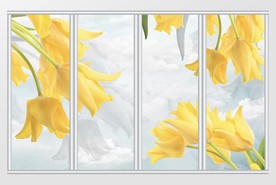 现代简约梦幻百合移门