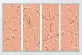 简约清新植物花卉移门