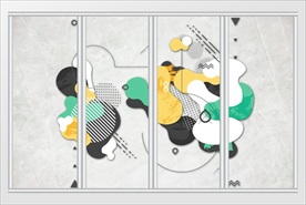 现代简约几何北欧风移门