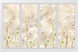 现代简约立体荷花移门