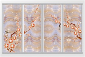 现代立体花卉移门