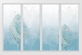 简约抽象发财树移门