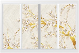 现代清新质感花卉移门