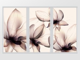 现代简约梦幻花卉移门