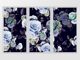 现代简约手绘繁华花卉移门