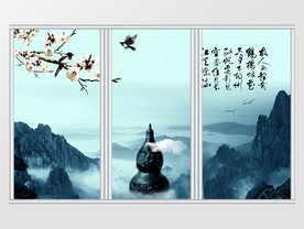 中式清新水墨风格移门