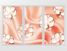 珍珠花朵厮守面料背景移门