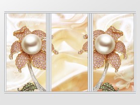 珍珠饰品丝绸背景彩钻移门