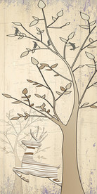 现代简约发财树福禄玄关